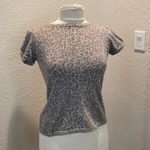 Banana Republic Short Sleeve Animal Print Sweater EUC Sz Sm Petite